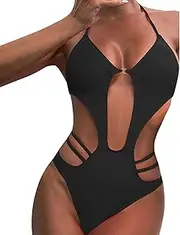 [Generic] Bikini Conceal Sexy Solid Color Swimsuit Hollowed Out Backless Women's Swimsuit Men's Undershirt