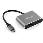 StarTech.com Video Adapter - 1 Pack - 1 x Type C USB Male - 1 x HDMI 2.0 Digital Audio/Video Female, 1 x DisplayPort 1.2 Digital