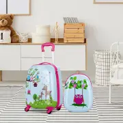 Costway2 Pieces Kids Luggage Set with 4 Casters & Retractable Handle