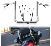 PRE-WIRED 14" Meathook Monkey Bar 1 1/4" Bagger Apes Handlebars W/Heat! (Chrome)