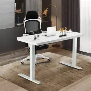 Electric Standing Desk Motorised Sit Stand Up Computer Office Furniture White