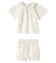 [C'era Una Volta] C'era Una Volta Baby Vienna ramie dress and bloomers set M 24 white