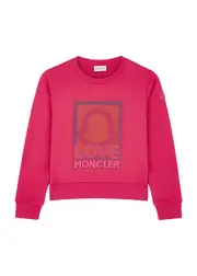 Moncler Kids Printed Cotton Sweatshirt (12-14 Years) - Pink - 12 Years 12 years