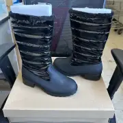 Trotters Benji Weatherproof Faux Fur Boot in Black Rubber/Polyester 8.5M