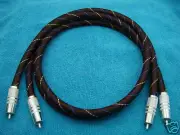 1pair Pure Silver Interconnect Audio CD Player Bass AUX Cable w Silver RCA CD 1M