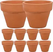 GANAZONO 10Pcs 1.7Inch Small Terracotta Pots with Drainage Hole Paintable Pottery Mini Succulent Cactus Nursery Planter for Succulents Plants Flowers Cactus Garden Nursery and Wedding Decor