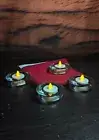 NEW IKEA Y2K Decor Clear Glass Tea Light Candle Holders Set Of 4.