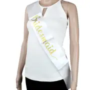 Bridesmaid White Satin Sash