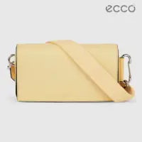 在飛比找momo購物網優惠-【ecco】Textureblock 雅致真皮手機包(稻黃色