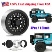 4Pcs 1.9" Metal Beadlock Wheel Rims For SCX10 90046 TRX4 D90 1/10 RC Crawler US