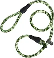Mipcase 1PC Durable Nylon Dog Leash Thickened Pet Traction Rope for Dogs Sturdy P Chain Design Comfortable Safe Pulling Strap Green