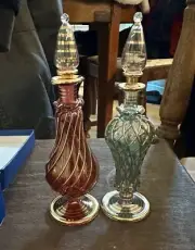 Vintage Collectible Egyptian Hand Blown Glass Bottles Numbered BNIB