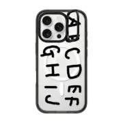 iPhone 16 Pro Impact Ring Stand Case MagSafe Compatible INAP ALPHABET BLACK