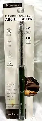 Brookstone ARC E-Lighter Flexible Long Neck Rechargeable USB • Green • NEW
