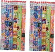 SHOWERORO 36pcs Cartoon Hb Pencils with Erasers Supplies Goody Bag Stuffers for Back to School Birthday Parties and Classroom Activities