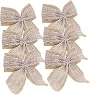 Anneome Versatile Decorative Bows Large Burlap Bowknots Rustic Tree Ornaments for Christmas Weddings