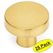 *25 Pack* Cosmas Cabinet Hardware Brushed Brass Modern Cabinet Knob #5234BB