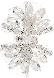 Operitacx Crystal Bow Patch Appliques for DIY Shoes Hats Bags Rhinestone Bow Knot Patches for Jackets Jeans