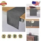 Sophisticated 108-Inch Charcoal Grey Linen Table Runner - Artisan Crafted