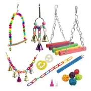 15Pcs Natural Bird Parrot Hanging Cage Hammock Swing Chewing Ball