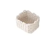 White Cotton Rope Baskets Organisation Baskets Baby Nursery Baskets-Medium