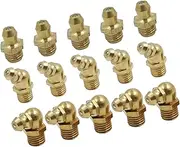 REPAIROCK M8x1.0 Brass Straight 45 90 Degree Angle Grease Nipple Fittings Kit for Car 5 Set Auto Replacement Parts