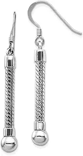 [JewelryWeb] 925 Sterling Silver Shepherd hook Reflections Long Earrings 26.36x5.00mm Wide Dangle Earring for Women