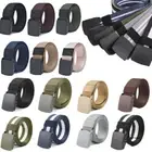 Mens Womens Unisex Canvas Webbing Belt Regular Big Size Black Buckle Army Belt↑