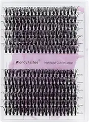 Lash Clusters Individual Cluster Lashes 40/50D DIY Lashes 16-20mm Mixed Length C/D Curl Thin Band Cluster Lashes Matte Black Eyelashes Resuable Soft Cluster Eyelashes(40/50D-D,16-20mm Mixed)