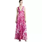 NEW Aidan Mattox Metallic Pink Plunge V-neck Gown Size 6