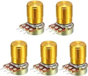 XYWHPGV WH148 1K Ohm Variable Resistors Single Turn Rotary Carbon Film Taper Potentiometer W Knobs 5pcs(9ce66 45ee7 3780b d8c75 0a2a8 f420e