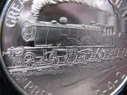 1-OZ.999 SILVER COIN GREAT WESTERN R.R VINTAGE PRESIDENT TRAIN 4-4-2 + GOLD