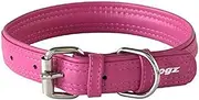 Rogz Leather Buckle Dog Collar, Pink, Medium