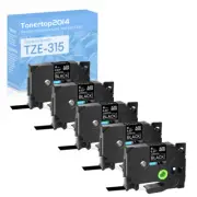 5PK White on Black TZ315 For Brother TZe-315 Label Tape P-touch 1290 1300 1400