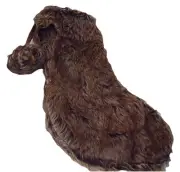NEW Brown FAUX FUR CHRISTMAS STOCKING W/ POM POM Trim 21" HOLDAY FLUFFY