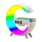 Wireless Speaker Charger LED Table Lamp with Alarm Clock for Bedroom Home Decor