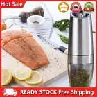 Gravity Electric Salt and Pepper Grinder for Spices Salt Pepper Herbs (Silver)