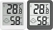 2Piece Indoor Room Electronic Temperature Humidity Meter Sensor Gauge Weather Station Plastic+Metal