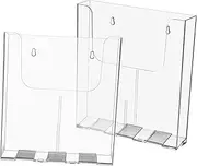 jojofuny 2 Pcs Wall Mounted File Rack File Folders Hanging File Folder Organizer Bulletin Paper Holder Wall File Organize Brochure Holder Wall Mount Wall Brochure Holder Transparent Acrylic
