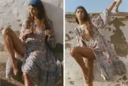 Spell And The Gypsy Village Button Down MIDI Dress Sky. L DESIGNER NWT $329rrp