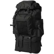Army-Style Backpack XXL 100 L Black vidaXL