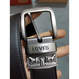 LEVI'S 新款李維男士皮帶帶盒 110 厘米黑色皮革豪華錶帶男皮帶