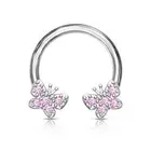Piercing Horseshoe Butterflies Zircon Pink ( Ear, Daith , Septum)