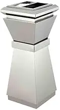 Garbage Cans Corridor Aisle Hotel Club Ash Column Hall Outdoor Hotel Trash can Lobby Vertical Stainless Steel Silver/Gold Outside Trash Bin(Silver)