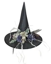 Deluxe Skull Floral Witch Hat
