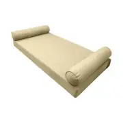 |SLIPCOVER ONLY|S5 Daybed Mattress Bolster Pillow Covers Pipe Trim Queen AD103