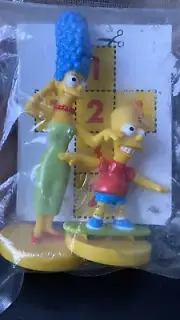 Vintage 2003 Bart & Marge Simpsons Figures Kellogg's Sealed Bag Promo Cereal