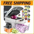 12-Blade Mandoline Slicer & Vegetable Chopper - Space-Saving Kitchen Gadget