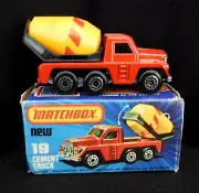 Matchbox Superfast Cement Truck No. 19 Made in England New