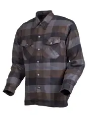 * Scorpion Exo Covert Moto Flannel Shirt Black Brown Gray 75-5506